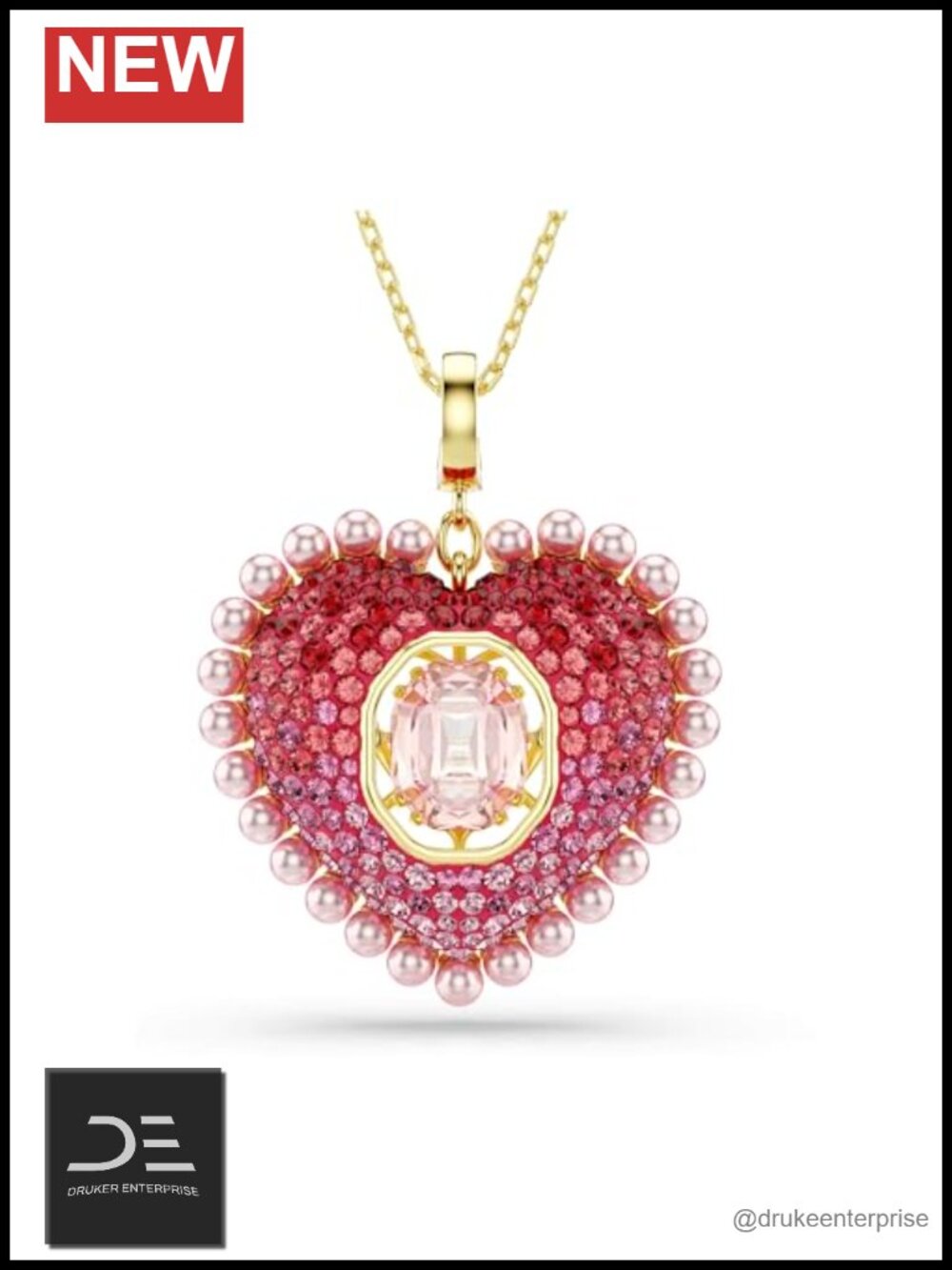 Swarovski Crystal Pearls Pendant Necklace Y-Shaped Chain